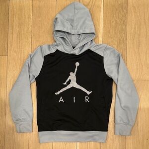 Jordan Kids Long Sleeve Hoodie - Black and Gray